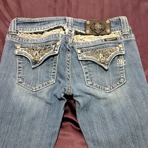 Miss Me Blue Jeans with Embellished Back Pockets